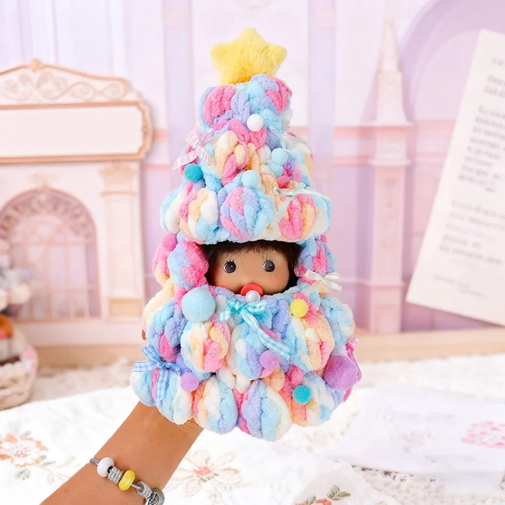 Handmade Crochet Christmas Tree Outfit for 17cm Plush Dolls