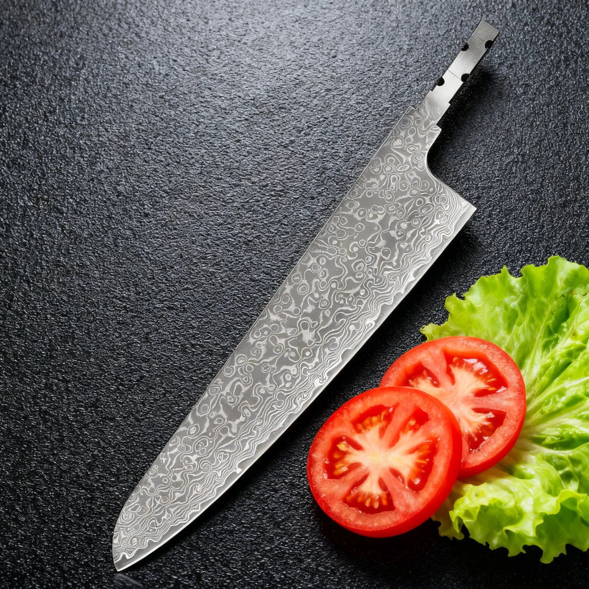 67-Layer Damascus Steel Chef Knife Blank Blade | DIY Knife Making