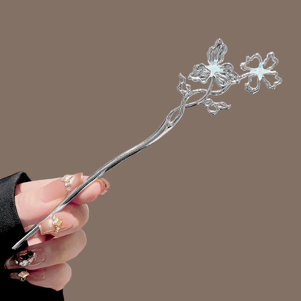 Chinese Style Flower Alloy Hairpin | Wedding Hair Stick