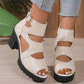 Women's Platform Gladiator Sandals – Square Heel Open Toe