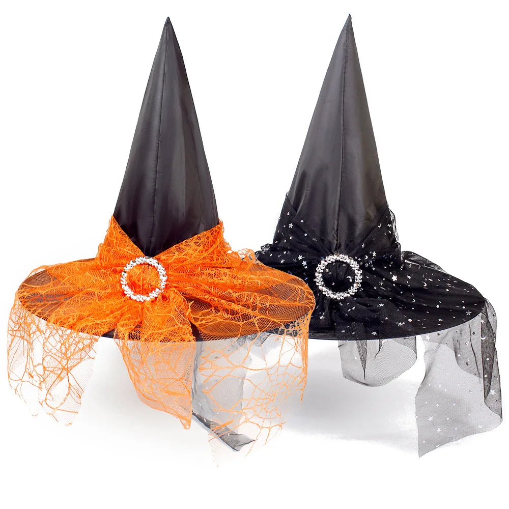 Lace Mesh Witch Hat – Unisex Halloween Costume Cap