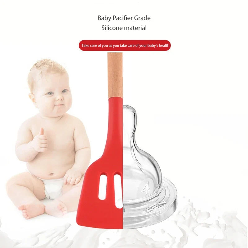 SHIBO Silicone Spatula Turner Set – Egg, Fish & Slotted Shovel