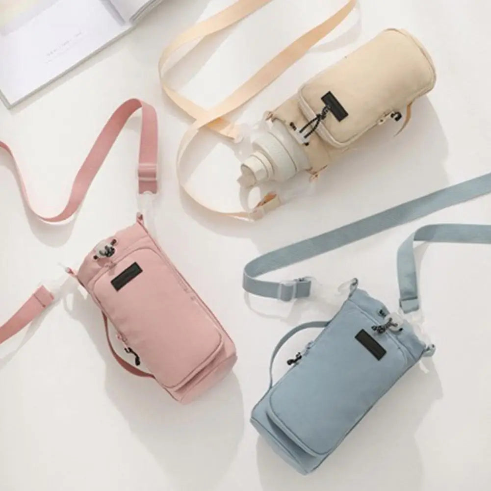 Insulated Water Bottle Sling Bag with Phone Pocket & Strap