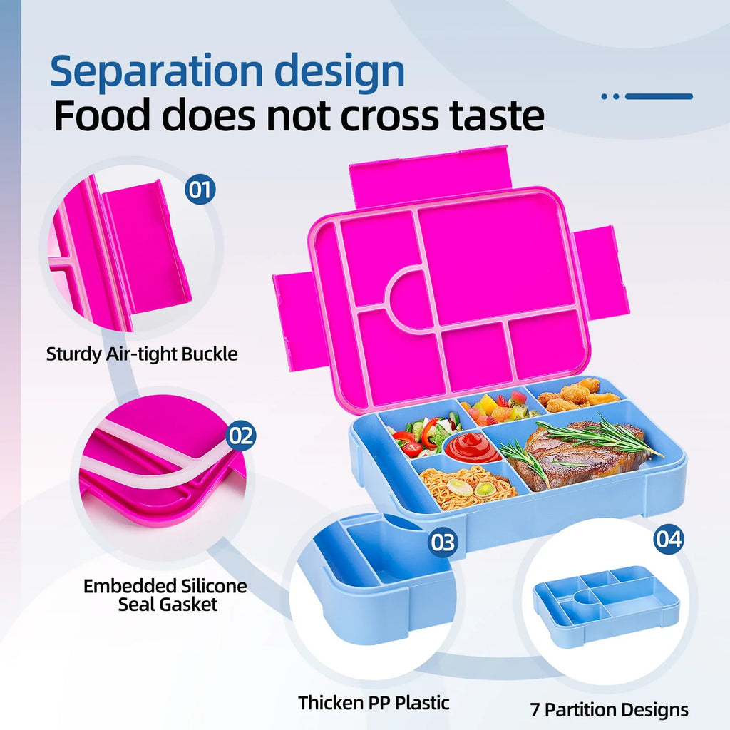Kids Leakproof Divided Bento Lunch Box – Microwave Safe