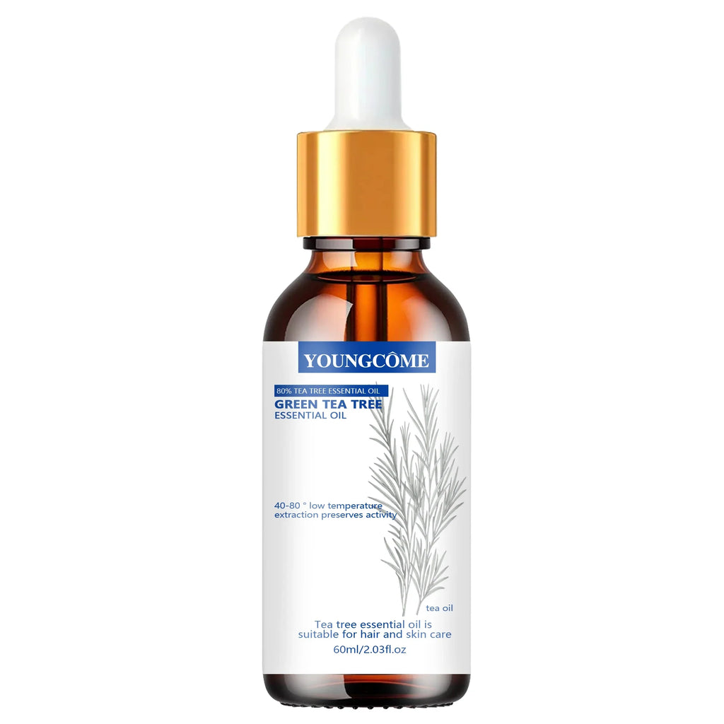 YOUNGCOME Pure Tea Tree Essential Oil Green Infused Natural Hair Skin
