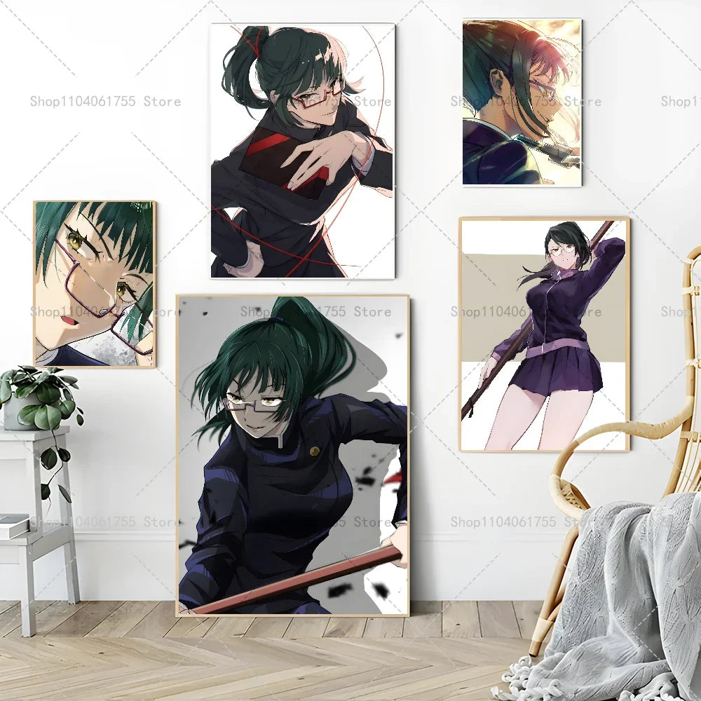 Jujutsu Kaisen Maki Zenin Anime Poster – Self-Adhesive Wall Art