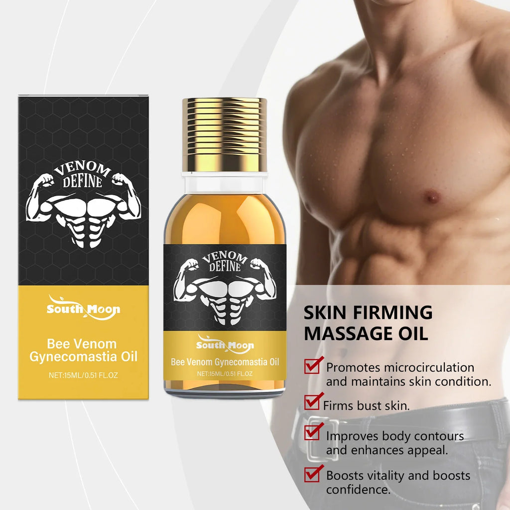 Men's Bee Venom Chest Firming Massage Oil – Sculpting 15ml