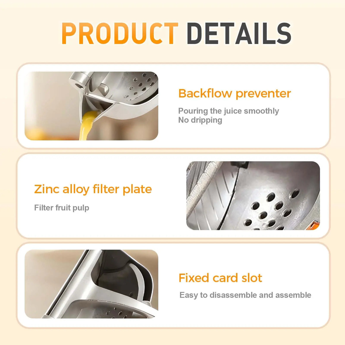 Real Aluminum Alloy Lemon Squeezer Citrus Juicer Hand Press Heavy