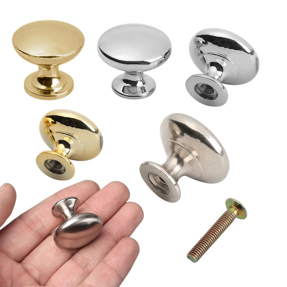Round Alloy Cabinet Handles Knobs Kitchen Cupboard Door Wardrobe