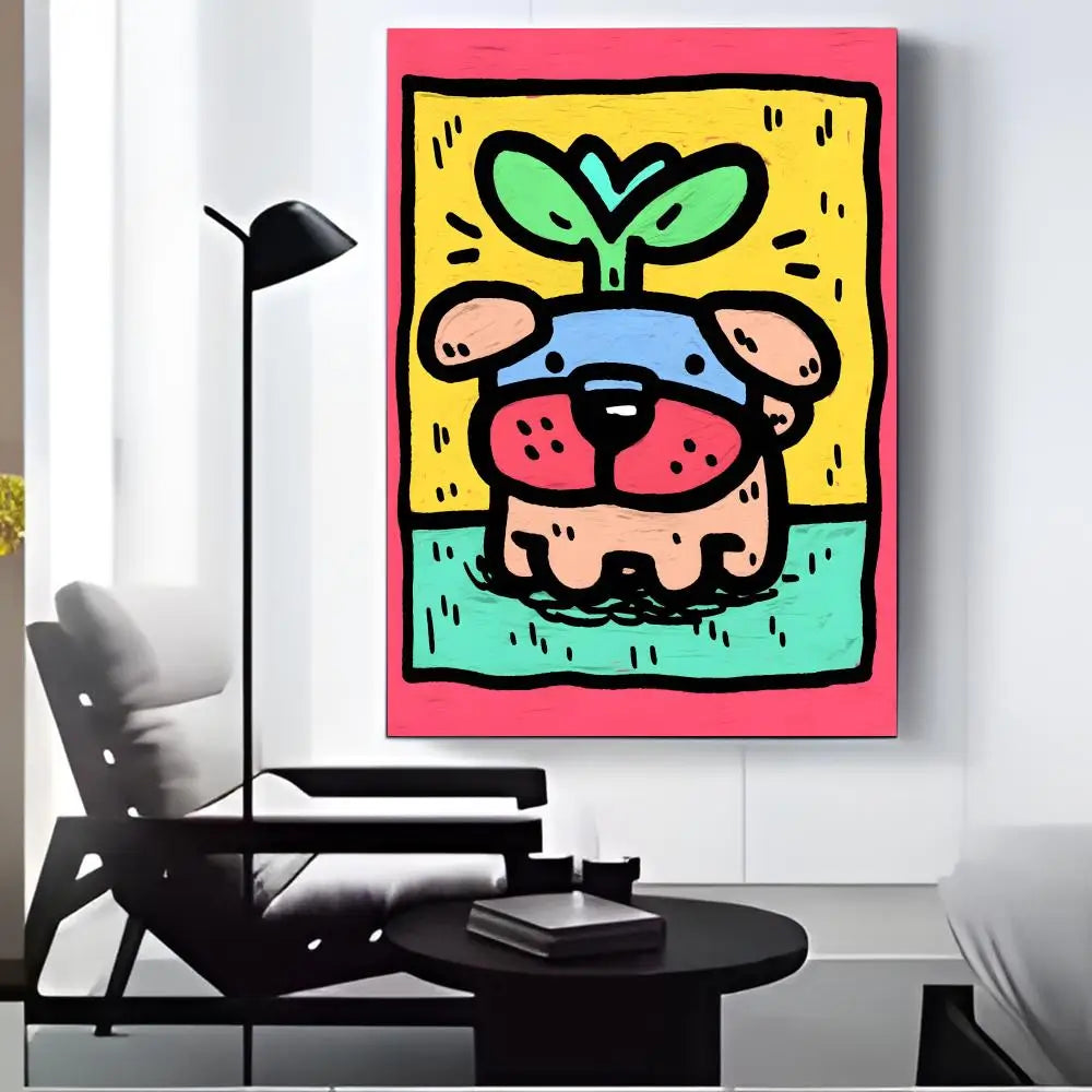 Colorful Dogs HD Canvas Wall Art Print – Unframed Home Decor