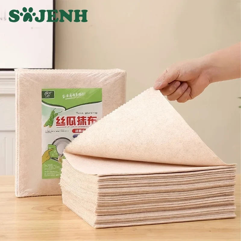 5-Pack Luffa Magic Cleaning Cloths – Non-Stick Kitchen Dishcloths