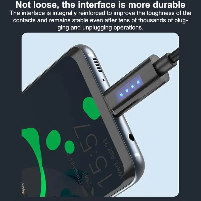 120W 6A Fast Charging USB Cable – Auto Cut-Off Data Cord