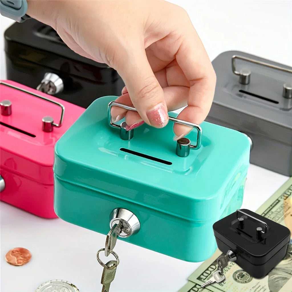 Steel Cash Box with Key Lock & Removable Money Tray | Metal Safe