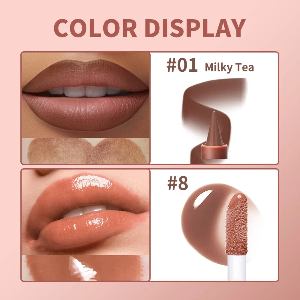 3D Lip Liner & Lip Gloss Butter Set – Hydrating Natural Finish