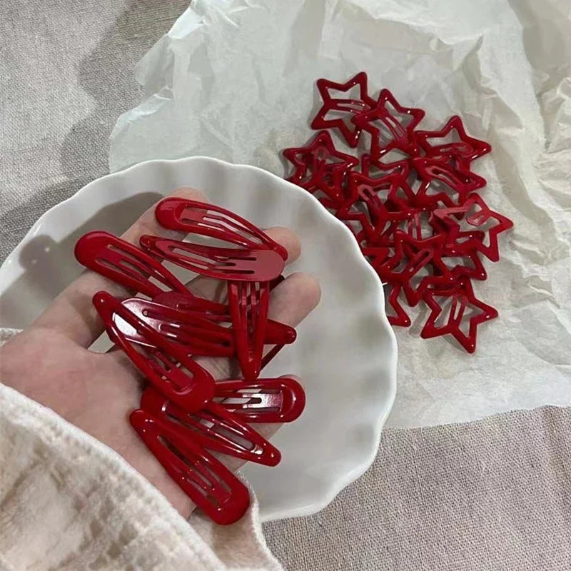 5-Pack Red Star Metal Snap Hair Clips – Fashion Barrettes