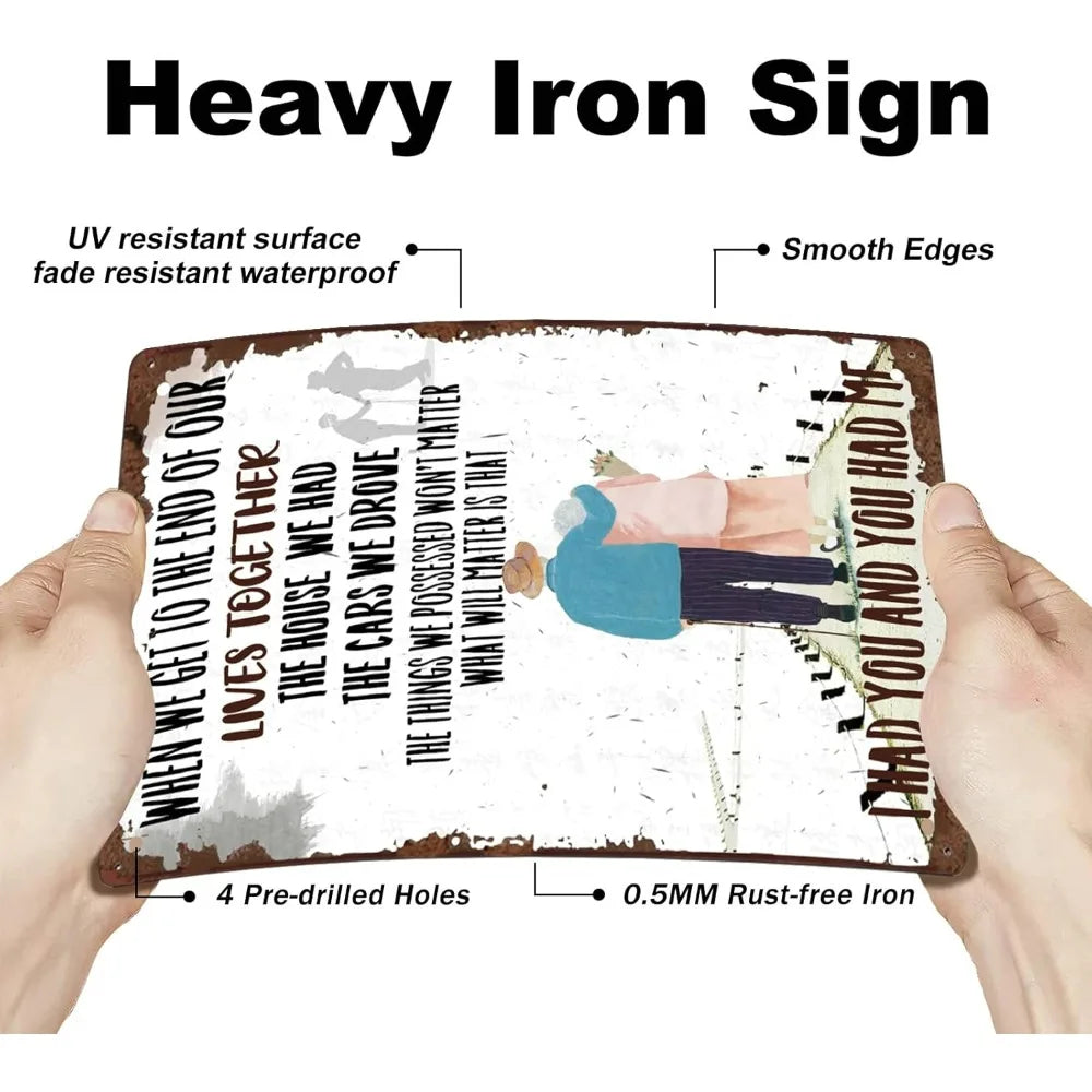 Vintage Couple Tin Sign – Heartfelt Metal Wall Art 8x12"