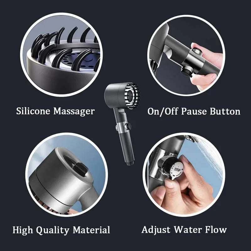 High Pressure Handheld Shower Head with Filter | 3 Spray Modes