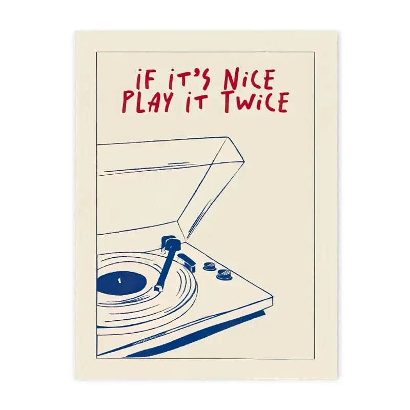 "If It's Good, Play It Twice" Music Canvas Wall Art Print