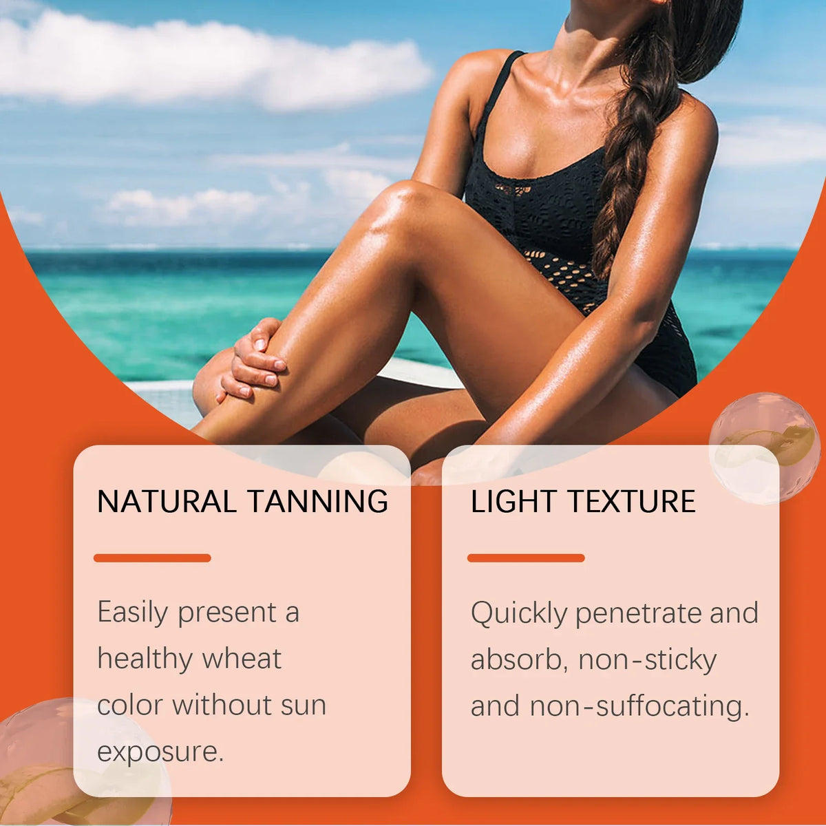 WIYUN Sunless Self Tanner Cream – Natural Bronze Glow 50g