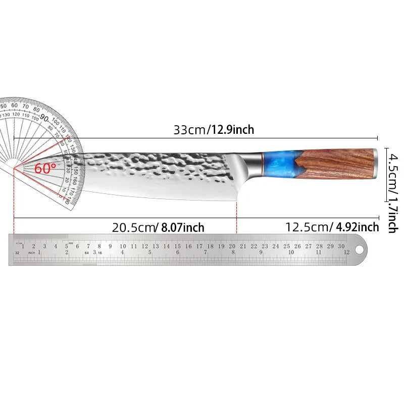 8-Inch Forged Japanese Chef Knife – Carbon Steel Kitchen Knife