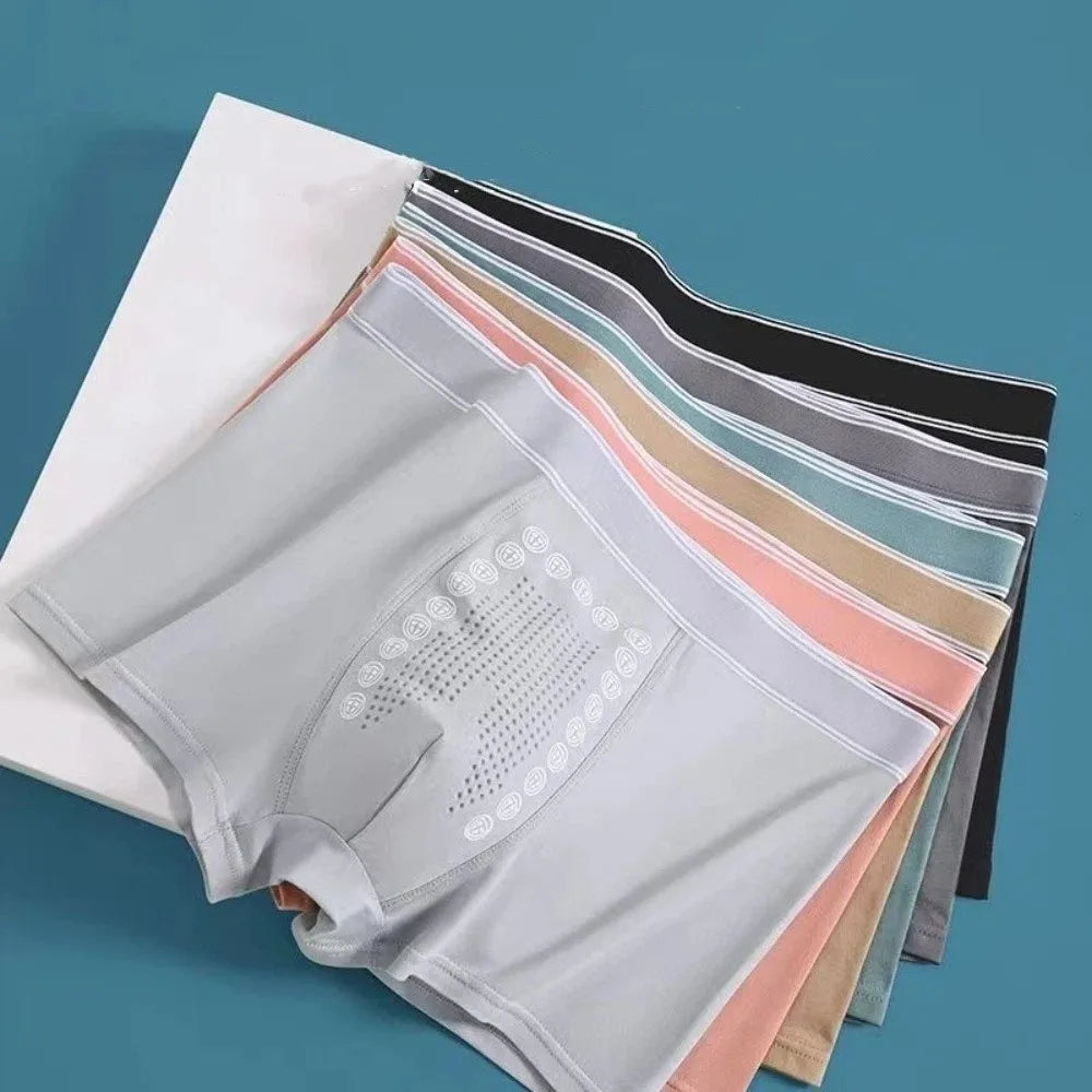 Men's Ice Silk Seamless Boxer Shorts – U Pouch Underwear
