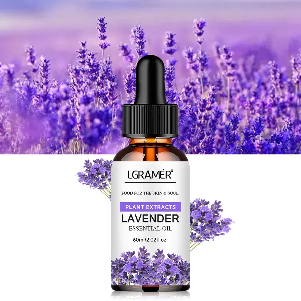 LGRAMER Lavender Essential Oil – Skin Care, Massage & Aroma