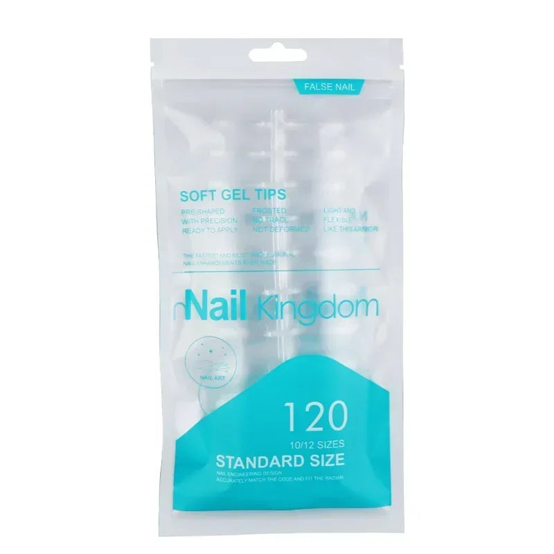 120pcs Matte Press On Nails – Oval Almond Soft Gel Full Cover
