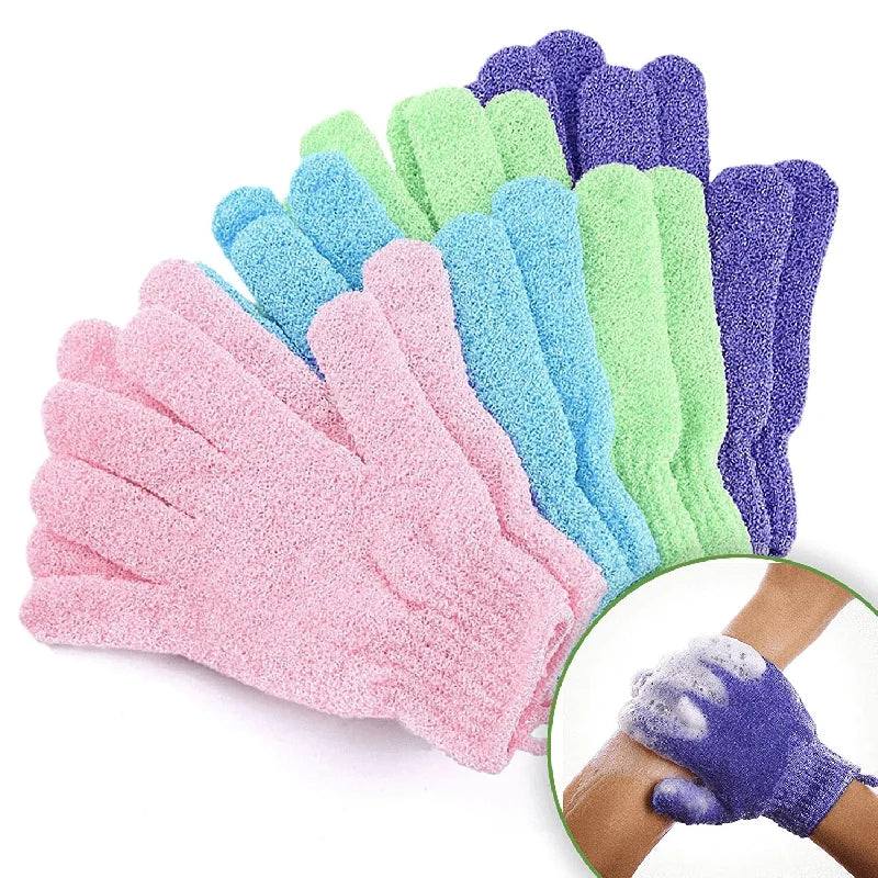 Double-Sided Colorful Exfoliating Bath Gloves | Spa Shower Scrub