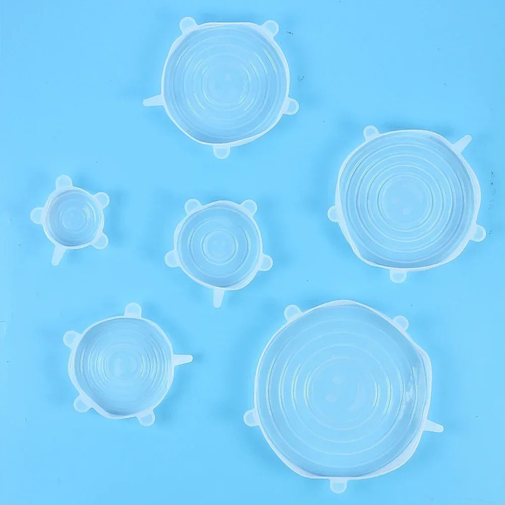 Adjustable Silicone Food Storage Stretch Caps – 6-Piece Set