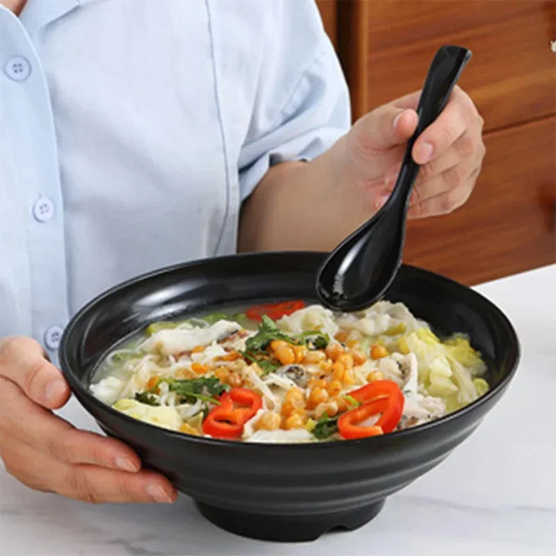Thickened Plastic Ramen Bowl – Anti-Slip Noodle & Salad Bowl