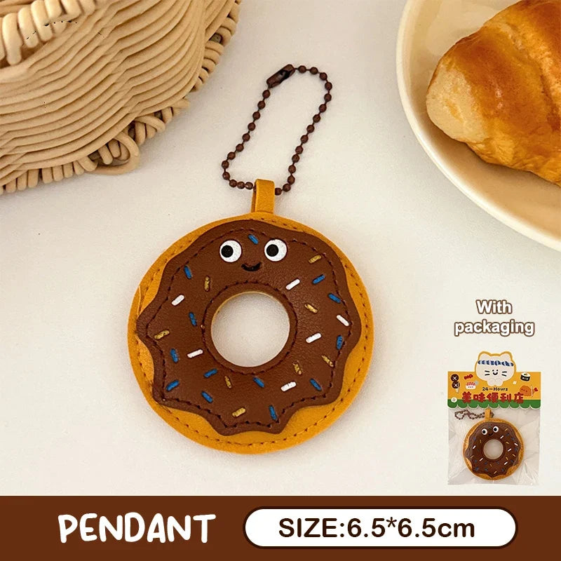 Cute Food Doll PU Leather Keychain Bag Charm Pendant