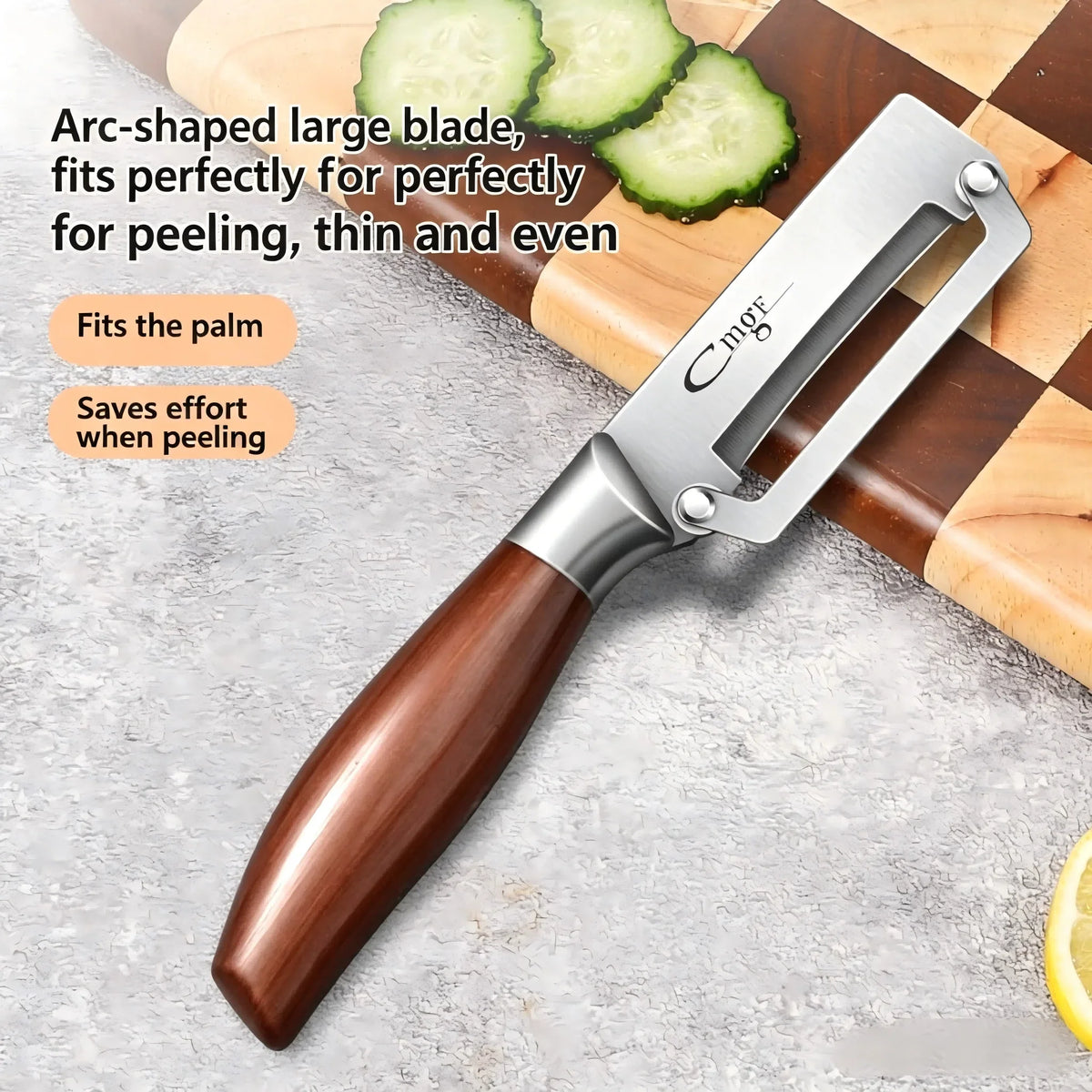 PLYS Stainless Steel Vegetable & Fruit Peeler – Non-Slip Handle