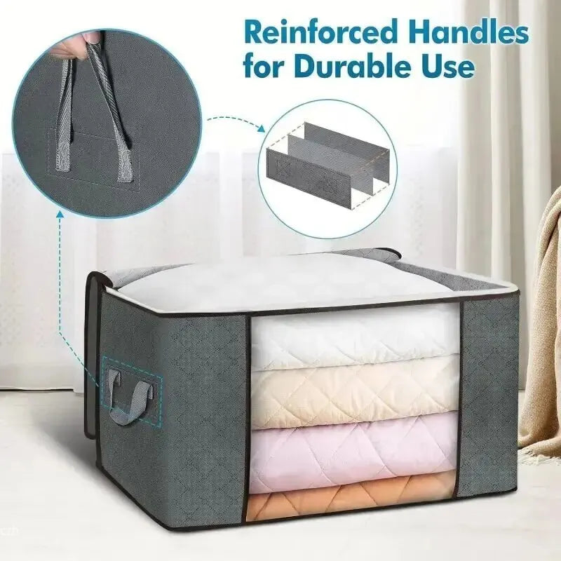 Non-Woven Zipper Blanket Storage Bag | Under Bed Organizer