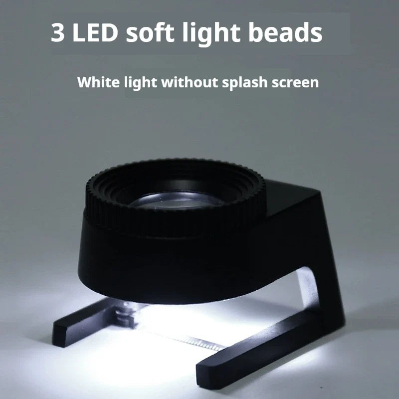 LED Magnifying Glass with Scale & 3 LED Lights | High Magnification