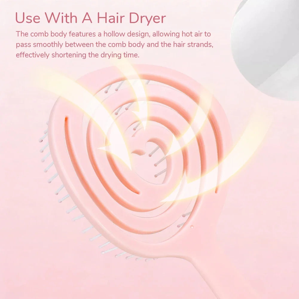 Sakura Pink Hair Brush Set – Round, Spiral & Paddle Brush