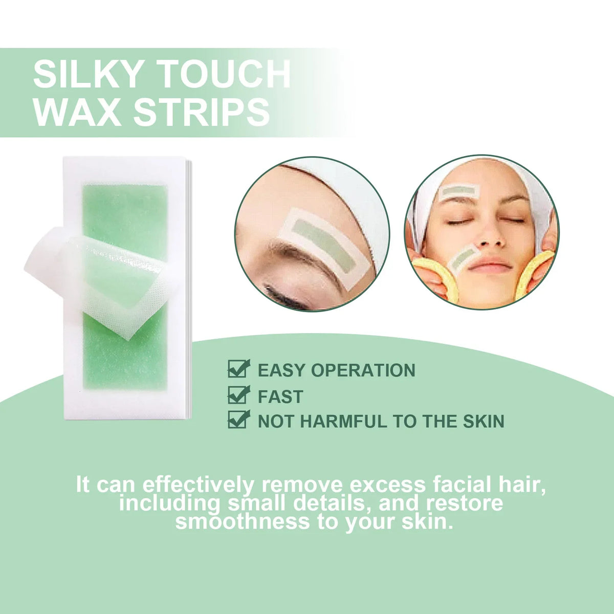 Facial Wax Strips 40pc – Lip, Chin & Eyebrow Hair Removal