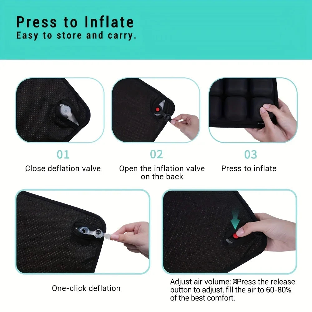 3D Inflatable Air Seat Cushion – Office Chair, Car & Wheelchair