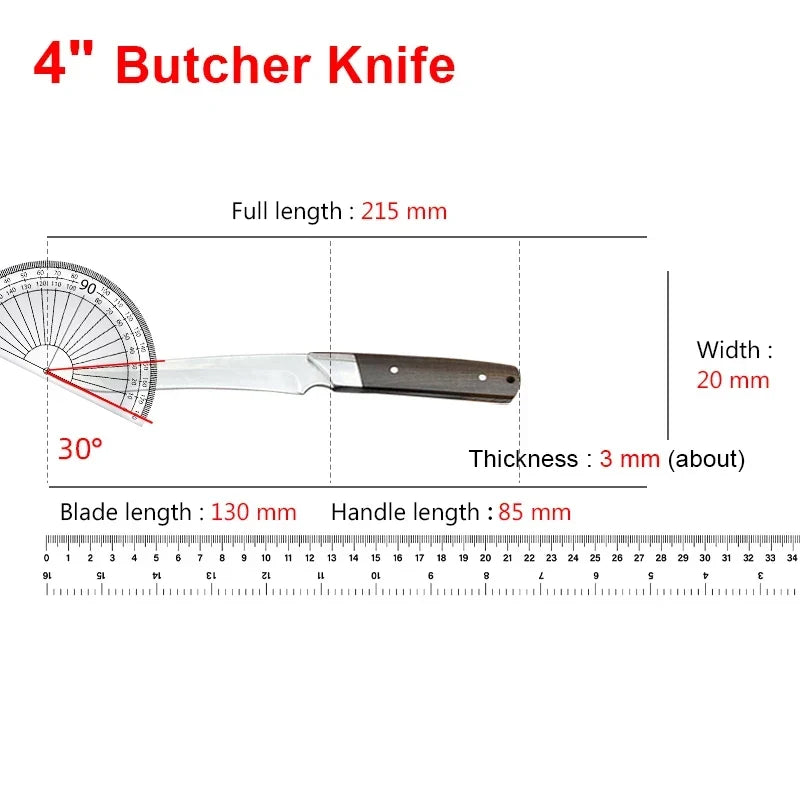 Stainless Steel Boning Knife with Blade Sleeve | 13cm