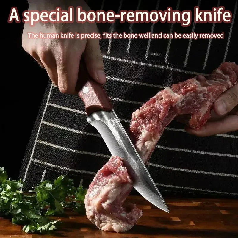 Hand-Forged Boning Knife – Sharp Stainless Steel, 14.5cm