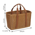 Large Handwoven Storage Basket Shopping Outdoor Use Lid As Shelf