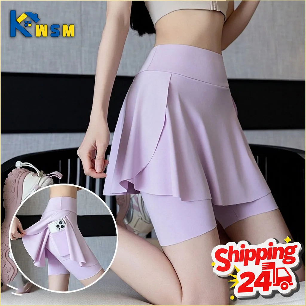 Women's 2-in-1 Skort Shorts – Yoga, Running & Anti-Chafe