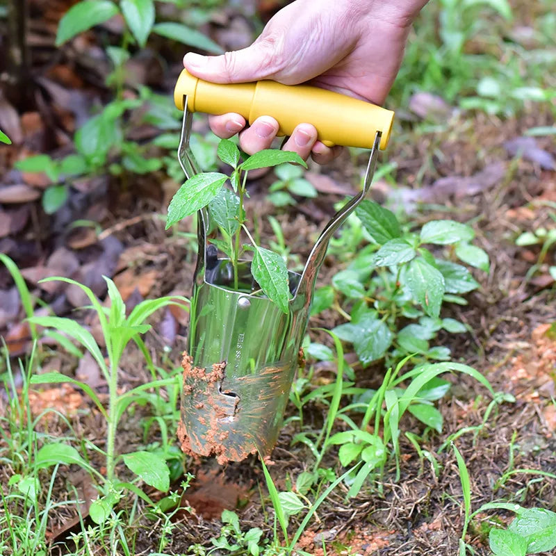 Stainless Steel Seeder Excavator Horticultural Wood Handle Hole