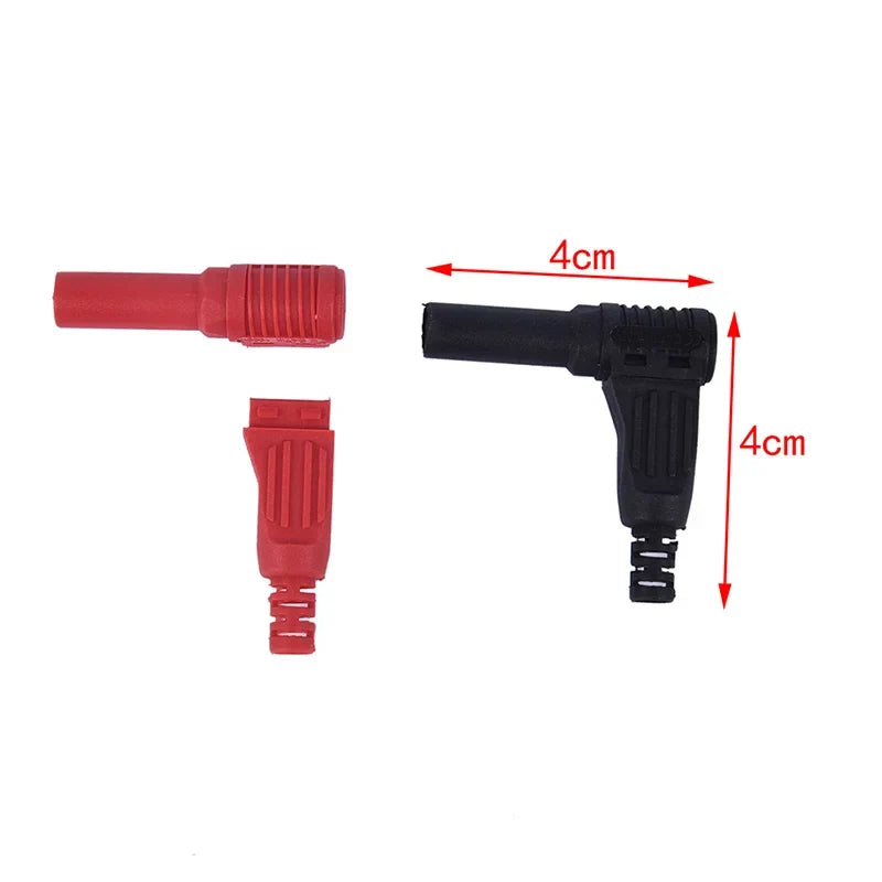 1pair Male Right Angle Insulation Wire Solder DIY Banana Plug