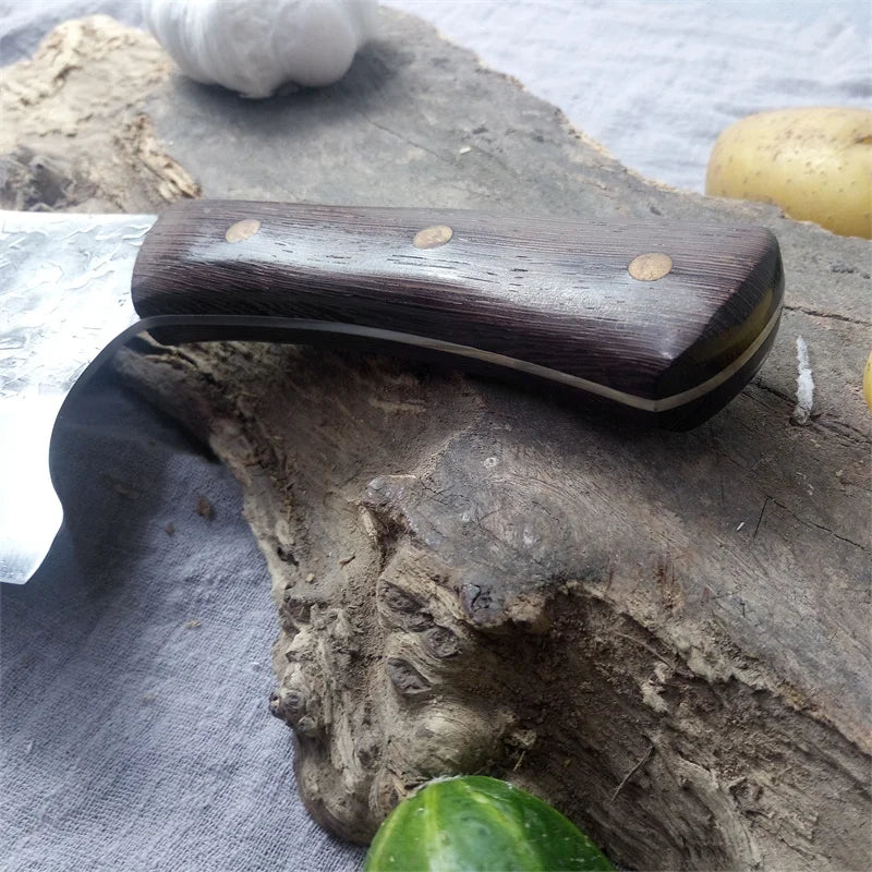 Handmade Full Tang Forged Chef Knife – High-Carbon Steel & Wood