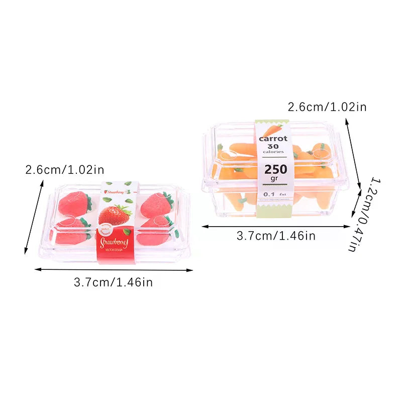 1:12 Dollhouse Mini Fruit & Vegetable Set with Clear Box