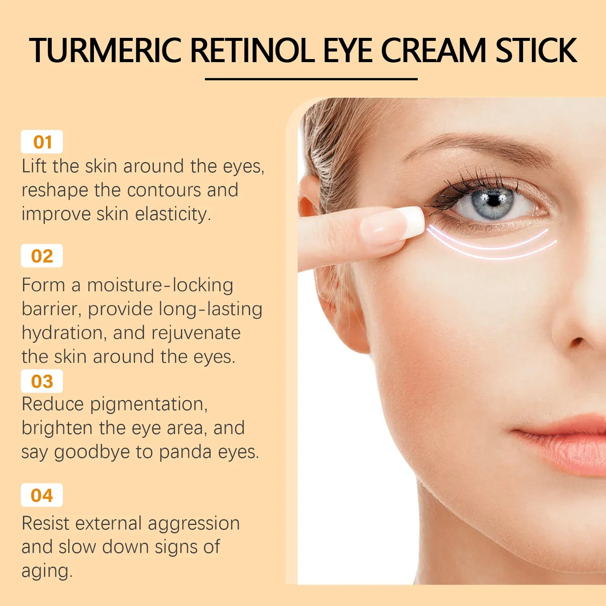 Turmeric Retinol Eye Cream Stick – Brighten & Firm Eyes