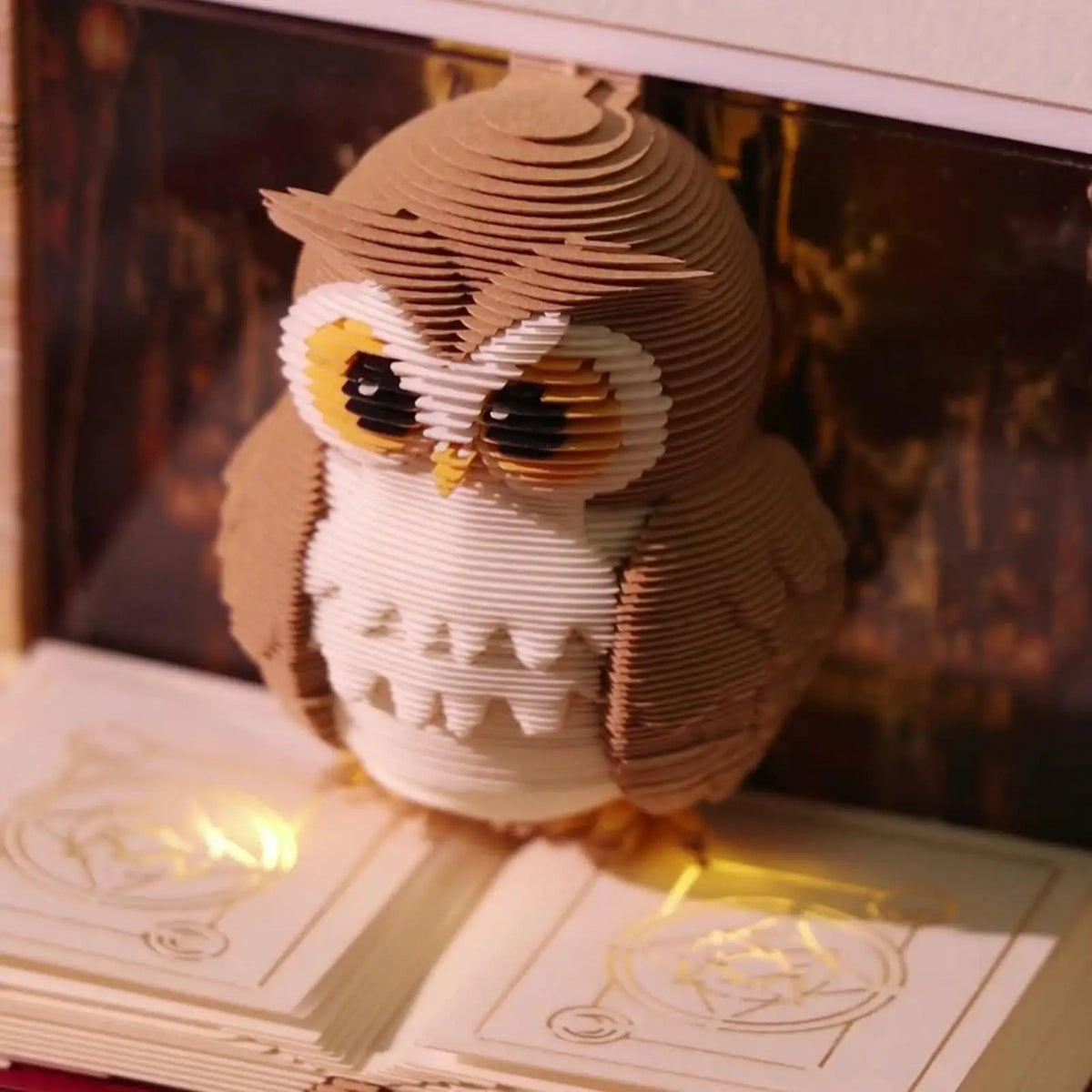 3D Tear Away Mini Desk Calendar 2026 Time Owl-shaped Carving Notepad