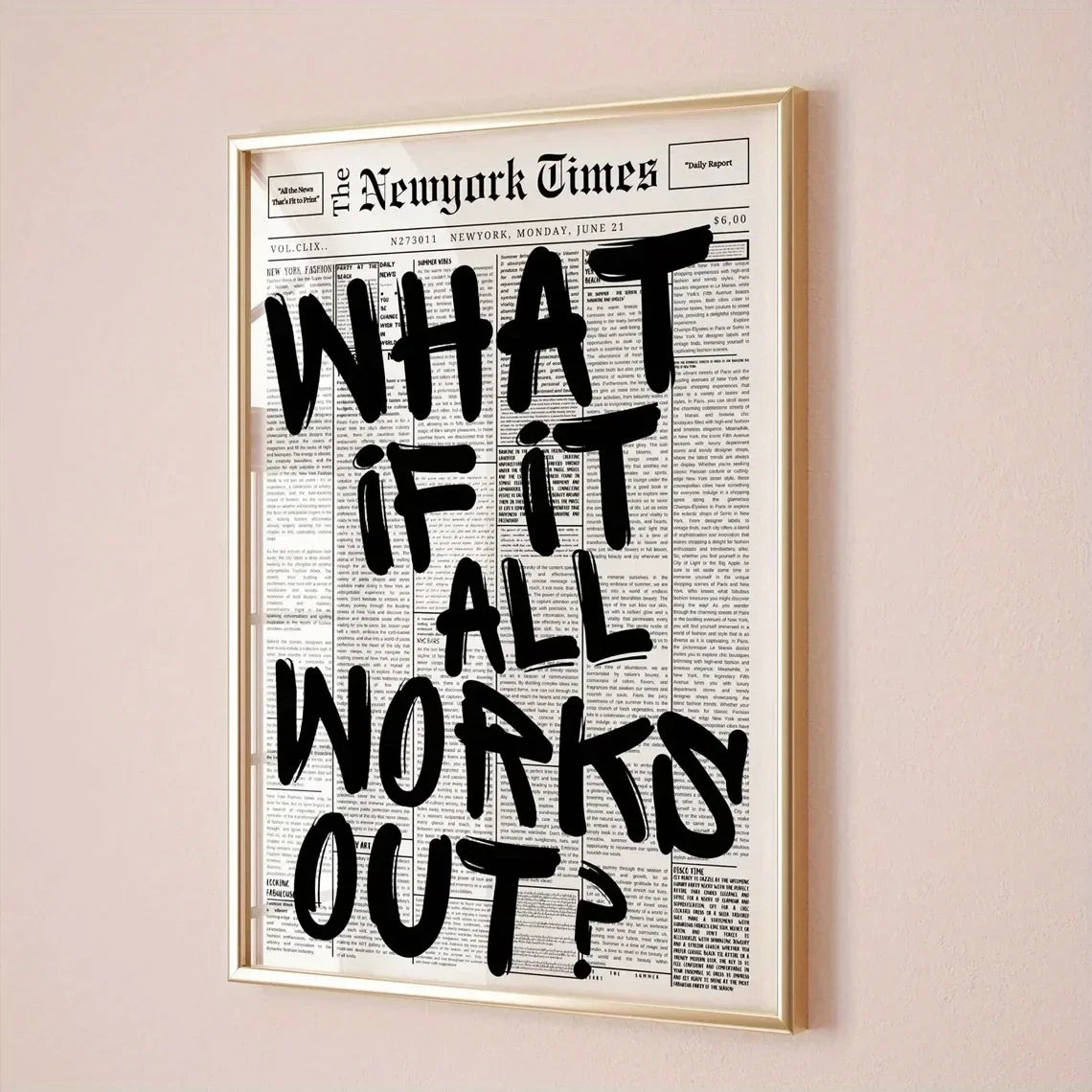 "What If Everything Goes Well?" Positive Quote Canvas Wall Art