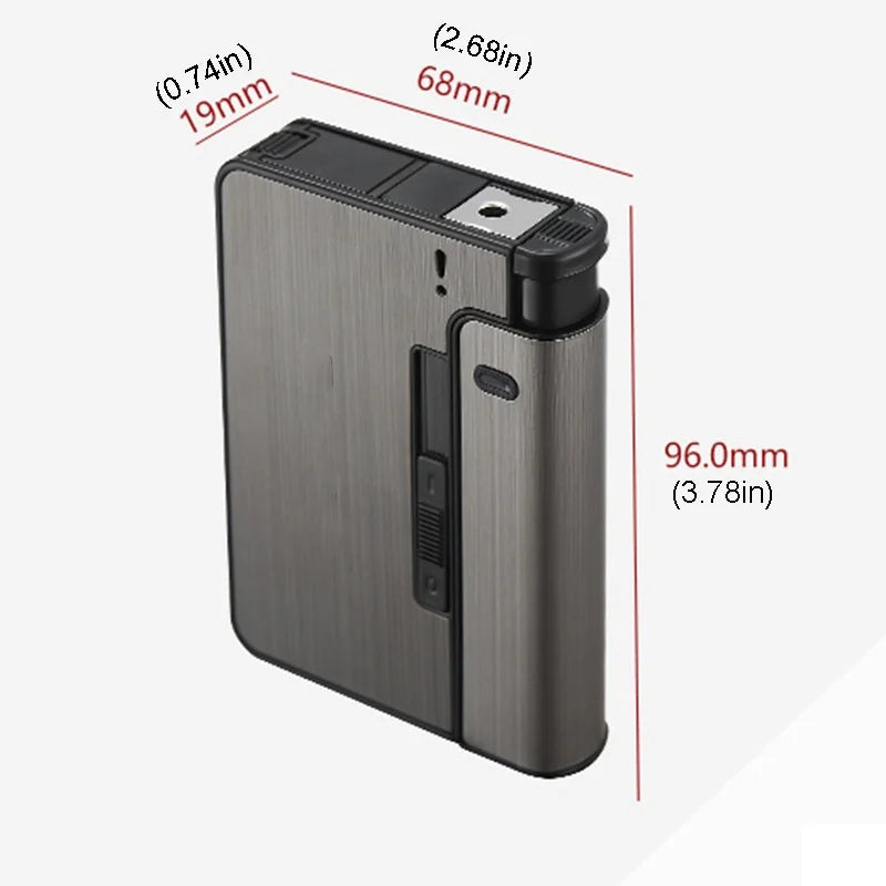 Automatic Metal Cigarette Case – Holds 10 King Size | Men's Gift