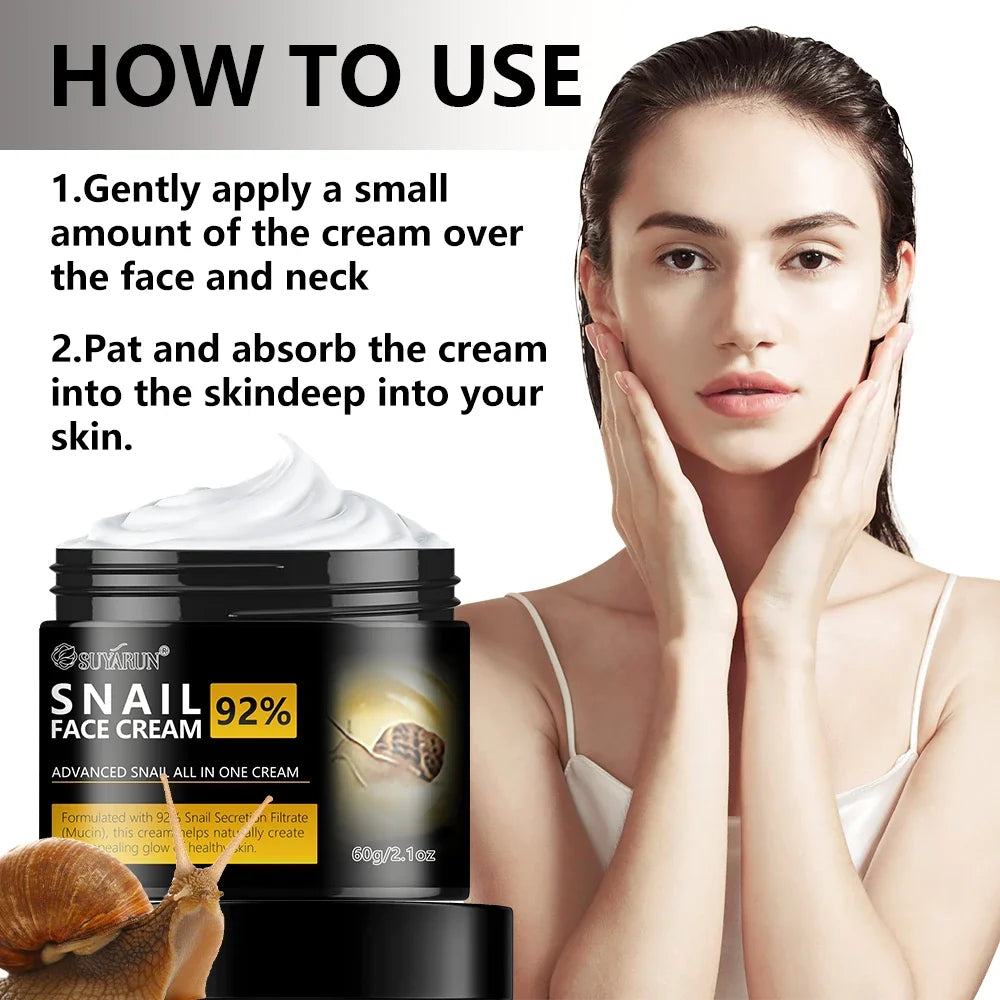 SUYARUN Snail Cream – 24H Hydrating Anti-Aging Moisturizer